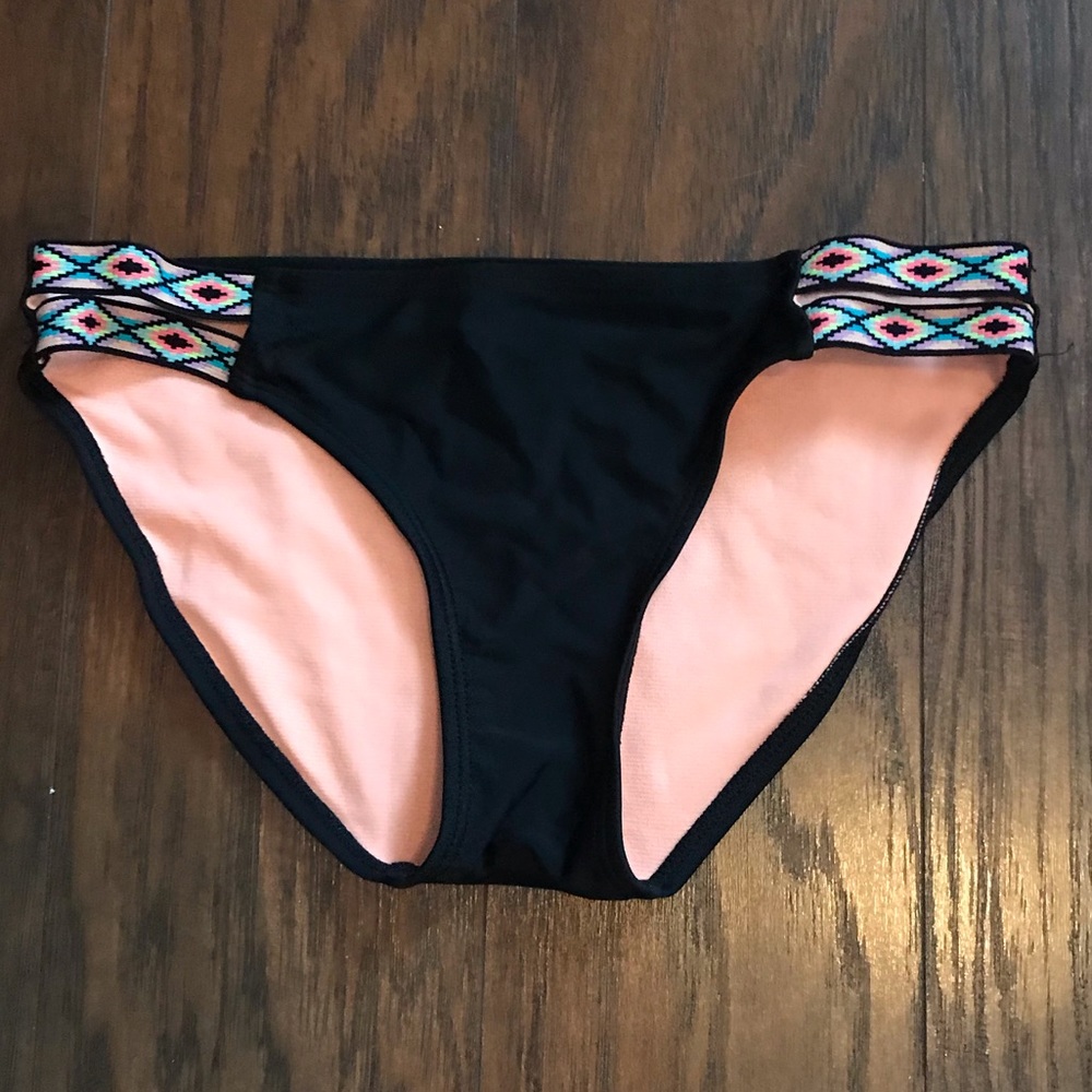 Black and peach bikini bottom